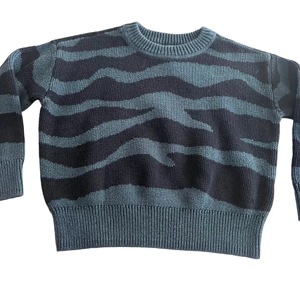 Gap boys blue green camo sweater XS/ 4-5